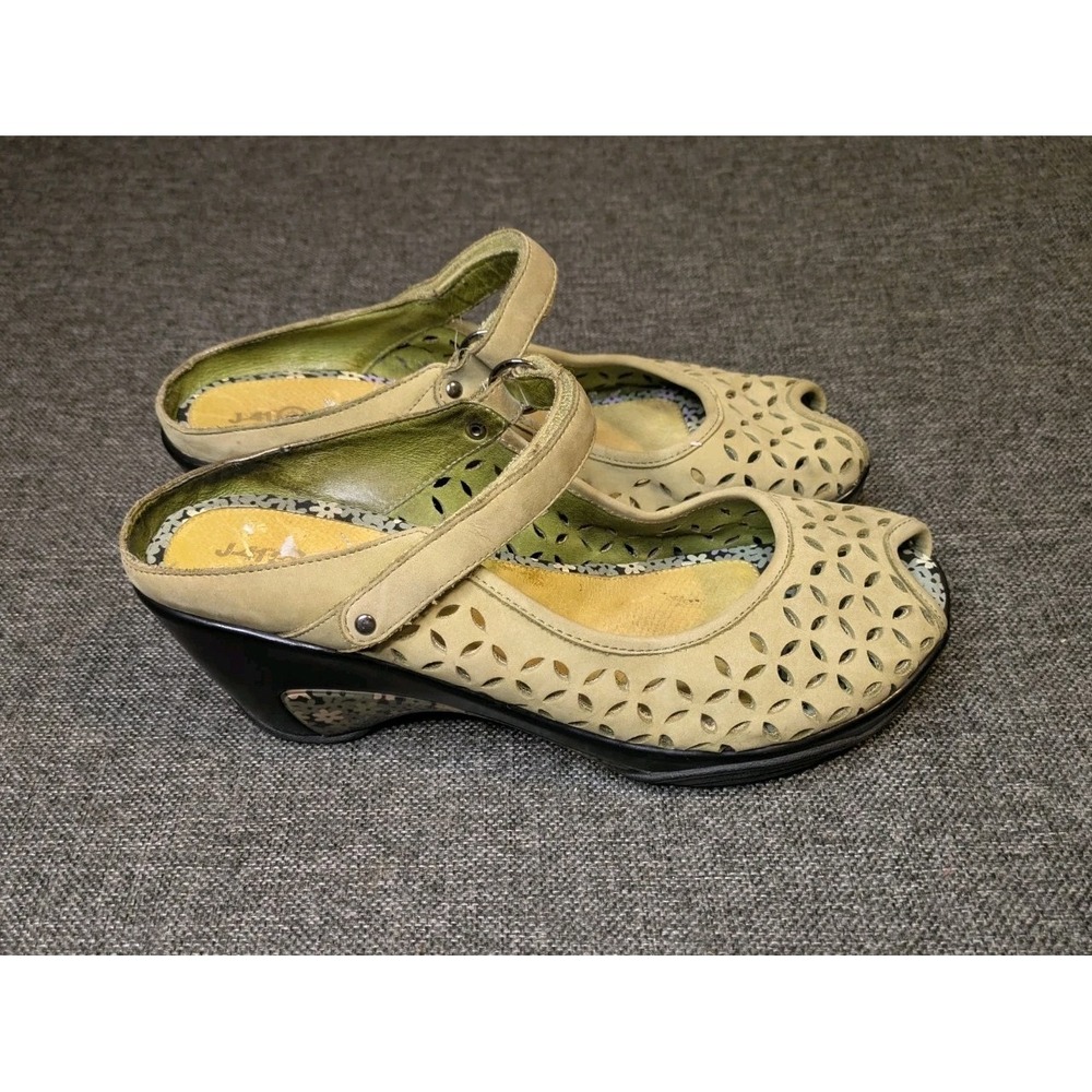 J-41 Jambu Adventure On Journey Wedge Clog Floral Shoes Leather Womens 9.5 / 41